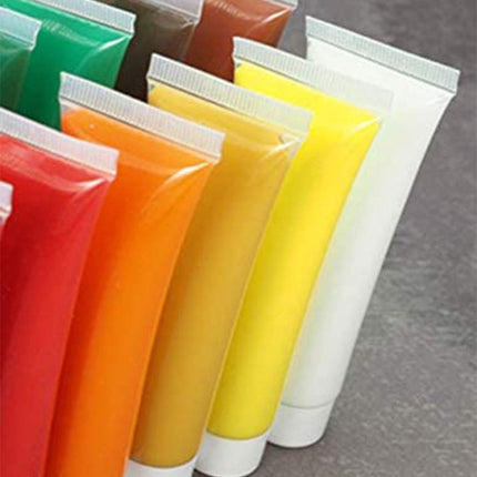 Set van 18 tubes hoogwaardige acrylverf - schilderkleuren voor kunstenaars, gevorderden, beginners - hoge kleurglans