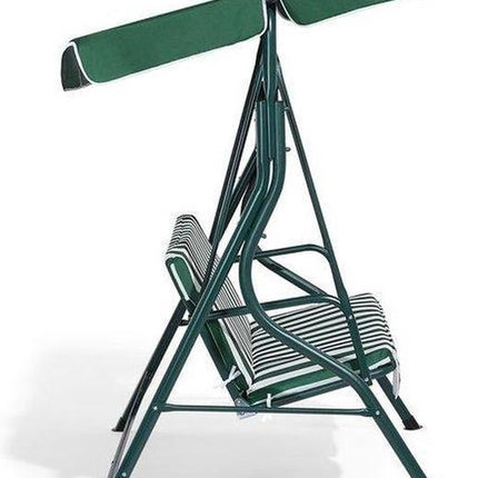 Schommelbank tuin groen tweezit met zonnescherm - Schommelbank - Groen-Wit - 140X110X153CM