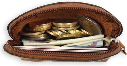 Portemonnee briefgeld muntgeld en creditcard - pasjes - vakantie portemonnee - Compact portemonnee - Buffelleer portemonnee - Kleine portemonnee - Portemonnee - Ronde portemonnees