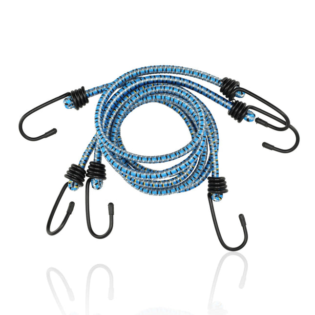 Snelbinders Fiets – 3 Stuks 80cm Ø8mm – Elastische Bagagespanners met Haken – Blauw Assorti – 6-Armige Bagagebinder voor Fiets & Bagagedrager