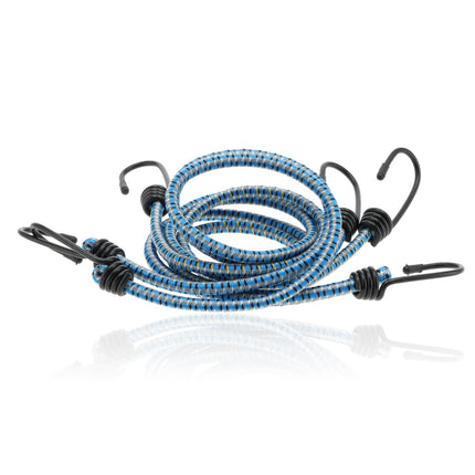 Snelbinders Fiets – 3 Stuks 80cm Ø8mm – Elastische Bagagespanners met Haken – Blauw Assorti – 6-Armige Bagagebinder voor Fiets & Bagagedrager