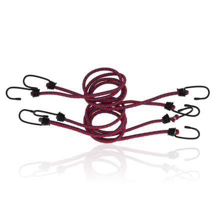 Spinbinder Fiets 4 Stuks (80cm Ø8mm) - - Elastische Bagagespanners met Haken - Rood Assorti Bagagebinders - 8-Armig