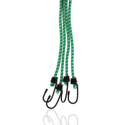 Bagagebinder - Spinbinder 2 Stuks (80cm Ø8mm) - Elastische Bagagespanners met 4 Haken - 4-Armige Snelbinder - Groen - Fiets & Bagageaccessoires