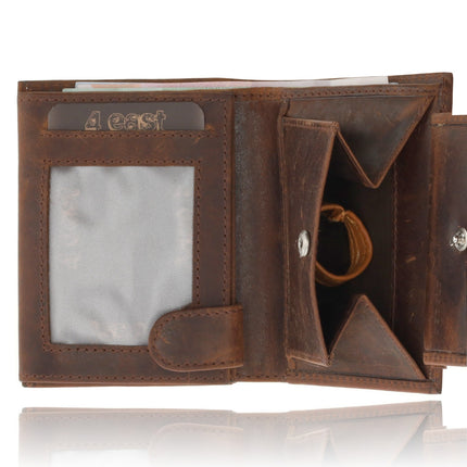 RFID Portemonnee Leer - Leren Portemonnee Heren - Billfold met Muntvak - 7 Pasjes - Cadeau voor Man, Papa, Opa