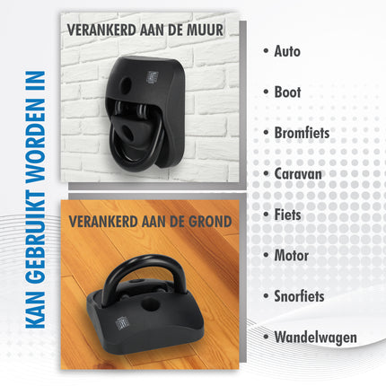 Grondanker / Muuranker ART 4 - Veiligheidsanker voor Motor, Scooter & Fiets - EU Motorslot & Veiligheidsanker Ideaal voor Buitengebruik