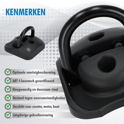 Grondanker / Muuranker ART 4 - Veiligheidsanker voor Motor, Scooter & Fiets - EU Motorslot & Veiligheidsanker Ideaal voor Buitengebruik