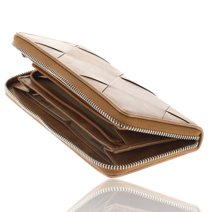 Portemonnee met Ritssluiting - Leren Dames Portemonnee met Muntvak - RFID Portefeuille - 19.5x10x2 cm