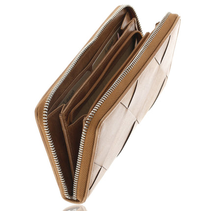 Portemonnee met Ritssluiting - Leren Dames Portemonnee met Muntvak - RFID Portefeuille - 19.5x10x2 cm