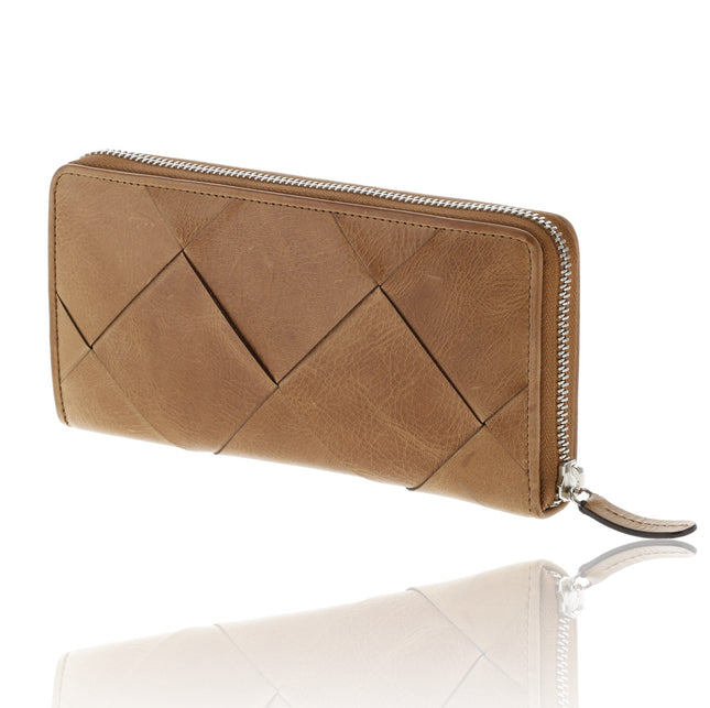 Portemonnee met Ritssluiting - Leren Dames Portemonnee met Muntvak - RFID Portefeuille - 19.5x10x2 cm
