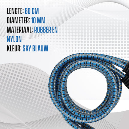 Snelbinders Fiets – 3 Stuks 80cm Ø8mm – Elastische Bagagespanners met Haken – Blauw Assorti – 6-Armige Bagagebinder voor Fiets & Bagagedrager