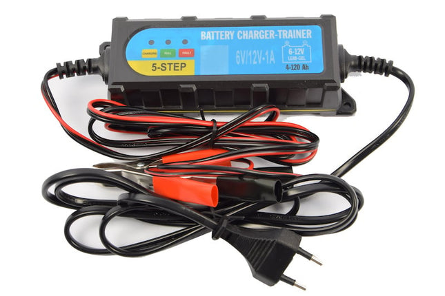 Efficiënte 12V 6A Acculader Voor Auto's En Motoren - Zwart, 600g, 18cm Lengte, 1A Druppellader En Snellader 
