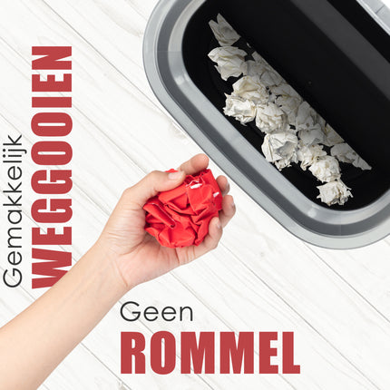 Afvalemmer Zwart - Swing prullenbak 25L - Grijs Deksel - Vuilnisbak met Schommel