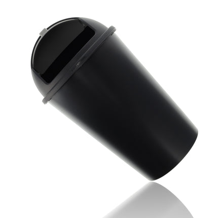 Prullenbak 50 Liter Zwart - Ronde Afvalemmer met Schuifklep voor Keuken & Kantoor