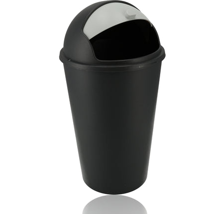 Roll Prullenbak 25 Liter met Schuifklep - Zwart/Antraciet  Roll Afvalemmer met Deksel