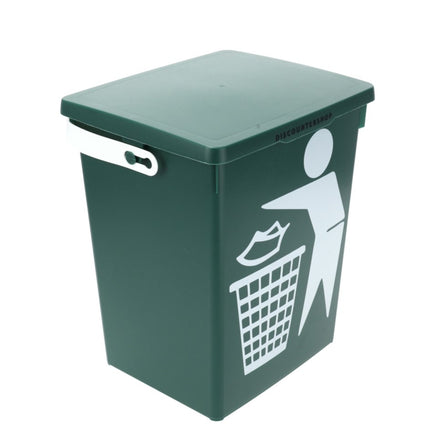 Tafel prullenbak 4.5 Liter | mini prullenbak met deksel & handvat | 14x19x23cm | kunststof aanrecht afvalbak voor kleine keuken | groene woonaccessoires