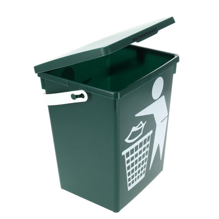 Tafel prullenbak 4.5 Liter | mini prullenbak met deksel & handvat | 14x19x23cm | kunststof aanrecht afvalbak voor kleine keuken | groene woonaccessoires