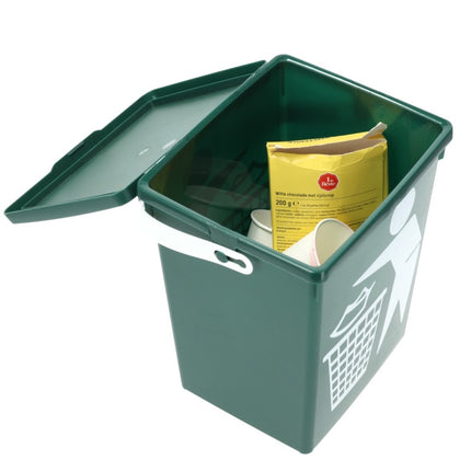 Tafel prullenbak 4.5 Liter | mini prullenbak met deksel & handvat | 14x19x23cm | kunststof aanrecht afvalbak voor kleine keuken | groene woonaccessoires
