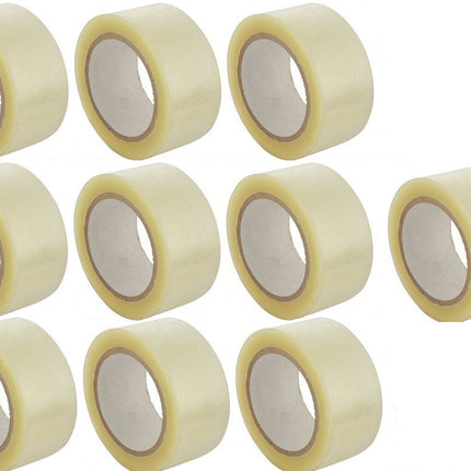 10x stuks rollen Verpakkingstape transparant 55 meter - 5 cm breed - Kantoor en magazijn artikelen 