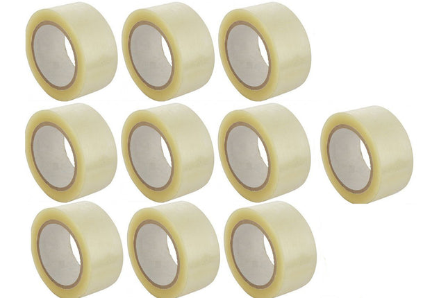 10x stuks rollen Verpakkingstape transparant 55 meter - 5 cm breed - Kantoor en magazijn artikelen 