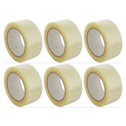 Plakband Verpaktape 50mmx55 m 6 rollen - 6x stuks rollen Verpakkingstape transparant 55 meter - 5 cm breed - Kantoor en magazijn artikelen -