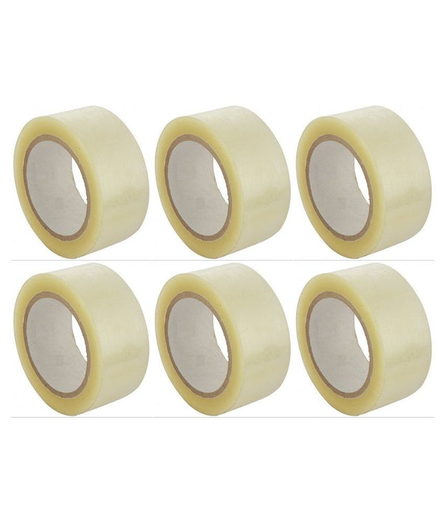 Plakband Verpaktape 50mmx55 m 6 rollen - 6x stuks rollen Verpakkingstape transparant 55 meter - 5 cm breed - Kantoor en magazijn artikelen -
