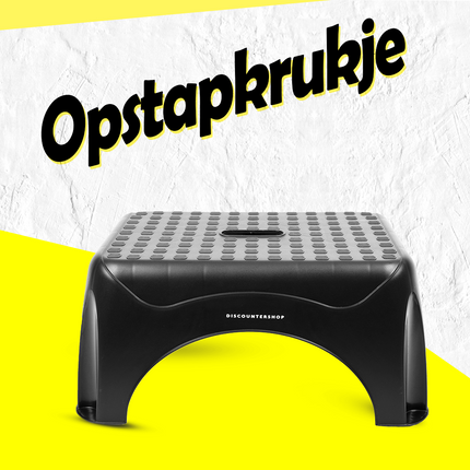 Opstapkrukje Max. belastbaar gewicht 150 KG Opstapkrukje - opstapje/trappetje zwart met anti-slip -150 kg - oppervlak 45 x 31.5 cm