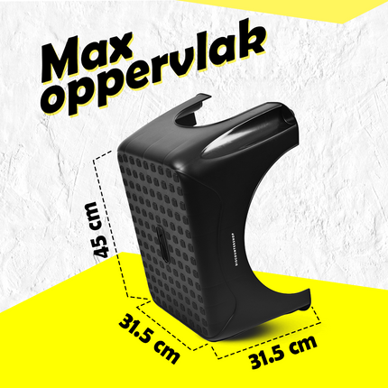 Opstapkrukje Max. belastbaar gewicht 150 KG Opstapkrukje - opstapje/trappetje zwart met anti-slip -150 kg - oppervlak 45 x 31.5 cm