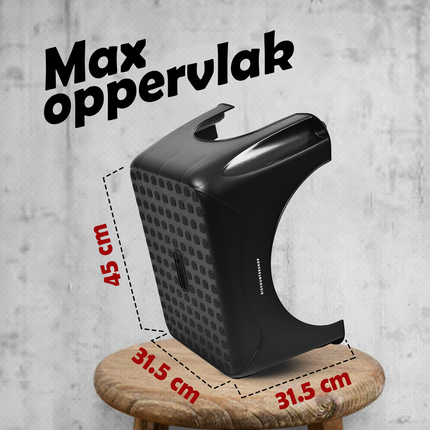 3 X Opstapkrukje Max. belastbaar gewicht 150 KG Opstapkrukje - opstapje/trappetje zwart met anti-slip -150 kg - oppervlak 45 x 31.5 cm