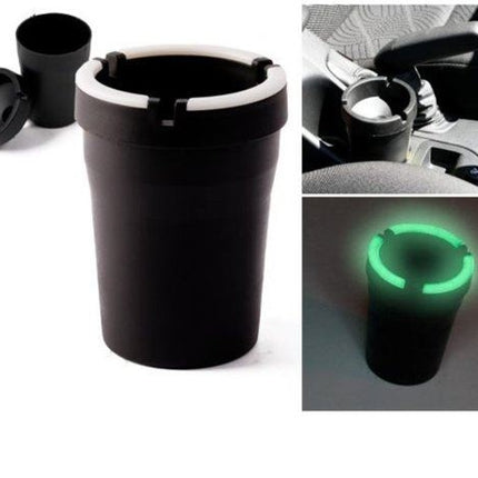 Asbak voor buiten - Auto asbak  - Geurloze Auto Asbak  Zwart - Auto asbak zwart - Asbak kopen - Auto asbak Zwart 9 cm - glow in the dark 