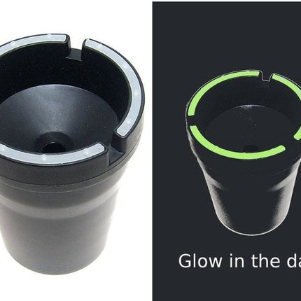 Asbak voor buiten - Auto asbak  - Geurloze Auto Asbak  Zwart - Auto asbak zwart - Asbak kopen - Auto asbak Zwart 9 cm - glow in the dark 