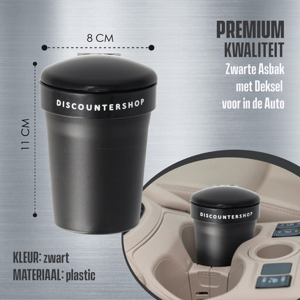 Auto asbak / Geurloze Auto Asbak / Met led verlichting / incl"GRATIS BATTERIJ" - Zwart