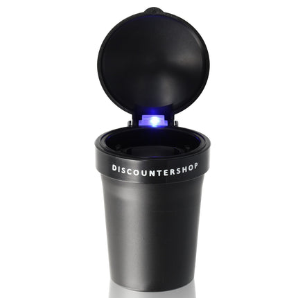 Auto asbak / Geurloze Auto Asbak / Met led verlichting / incl"GRATIS BATTERIJ" - Zwart