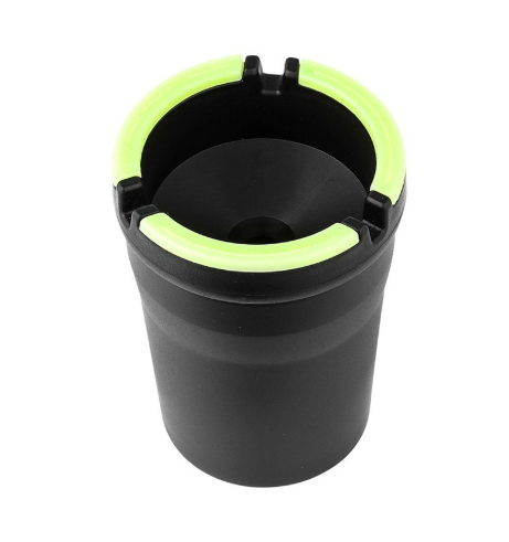 Asbak voor buiten - Auto asbak  - Geurloze Auto Asbak  Zwart - Auto asbak zwart - Asbak kopen - Auto asbak Zwart 9 cm - glow in the dark 