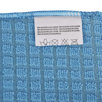 Set van 3 Kleurrijke Vaatdoeken - Blauw - Polyester en Katoenmix - 80 gm - 30x40 cm