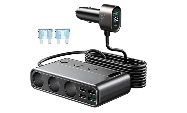 Premium Auto Sigarettenaansteker Splitter - 6 Poorten USB (PD+QC3.0+USB*4) - Autolader USB - Autolader Splitter - 154W 12V/24V onafhankelijke schakelaars DC sigarettenaansteker autolader voor alle auto-apparaten