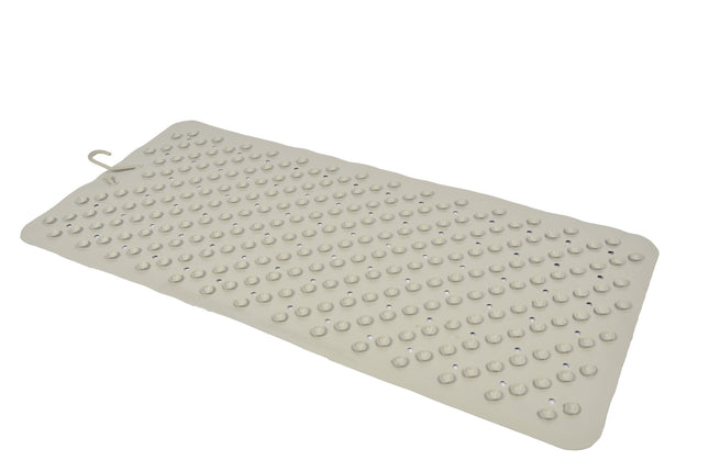 Badmat Grijs - 76 x 36 cm - antislip mat - voor bad en douche Rubberen Antislip Douchemat - 36x76 cm | Kwaliteit | Grijs