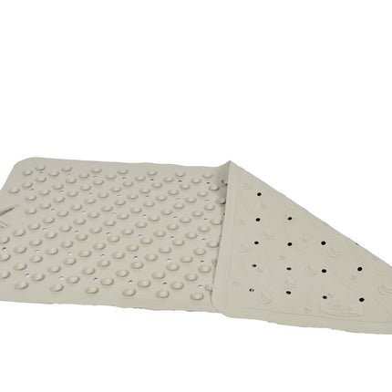 Badmat Grijs - 76 x 36 cm - antislip mat - voor bad en douche Rubberen Antislip Douchemat - 36x76 cm | Kwaliteit | Grijs