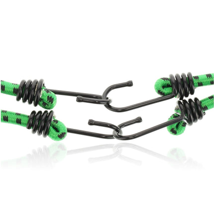 Spinbinder Fiets Set van 4 - 80 cm Ø 10 mm - Groen met Zwarte Strepen - 8 Elastische Armen & Haken - Bagagespin voor Fiets, Motor & Auto