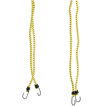 Spinbinder 80 cm Ø 10 mm - 4 Stuks Geel - 8 Elastische Armen & Haken - Bagagespin / Bagagebinder - Ideaal voor Fiets, Auto & Motor