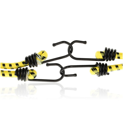 Spinbinder 80 cm Ø 10 mm - 4 Stuks Geel - 8 Elastische Armen & Haken - Bagagespin / Bagagebinder - Ideaal voor Fiets, Auto & Motor
