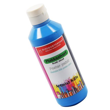 Plakkaatverf Discountershop - Plakkaatverf Basic waterbasis 250 ML - Plakkaatverf kinderen - Blauw