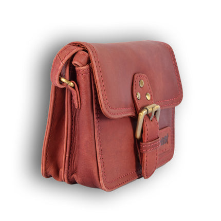 Handtasje Dames | Bordeaux | Leren tas dames | 12cm*17cm | Echte Leer | Schoudertas Dames