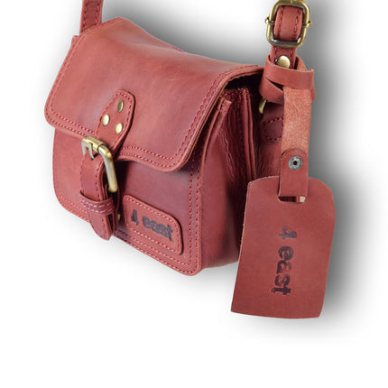 Handtasje Dames | Bordeaux | Leren tas dames | 12cm*17cm | Echte Leer | Schoudertas Dames