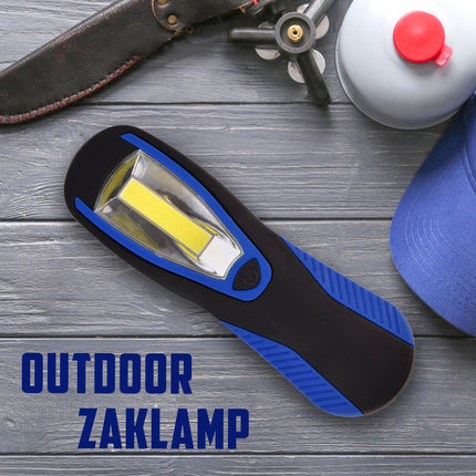 Blauwe & Zwarte LED Zaklamp met Magneet en Ophanghaak | 20cm Hoog | 6cm Lang | 3cm Breed | Perfect voor Thuis Doe het zelf Camping Garage Outdoor | Draagbare LED Werklamp voor Noodgevallen
