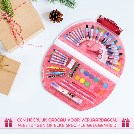 51 Delig Kleurkoffer voor Kinderen | Frozen Creatieve Tekendoos | Kleurpotloden, Stiften, Wasco's, Waterverf & Meer | Perfecte Creatieve Activiteit & Cadeau voor Kinderen, Studenten, Beginners en Kunstenaars | Reizen Kunstbenodigdheden Geschenken 