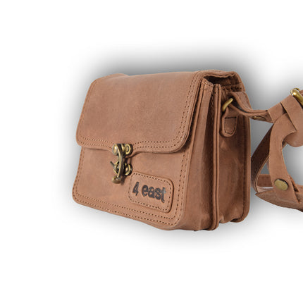 Handtasje | 12cm*17cm | Camel bruin | Schoudertas | Echte leer