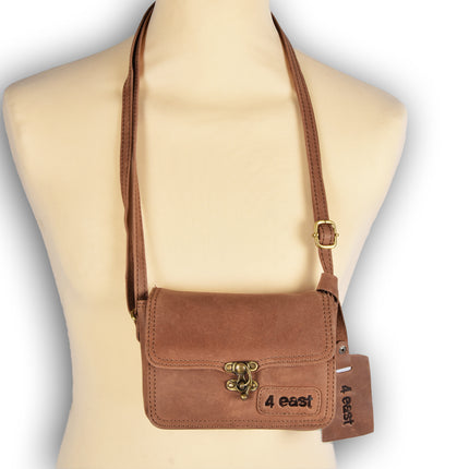 Handtasje | 12cm*17cm | Camel bruin | Schoudertas | Echte leer
