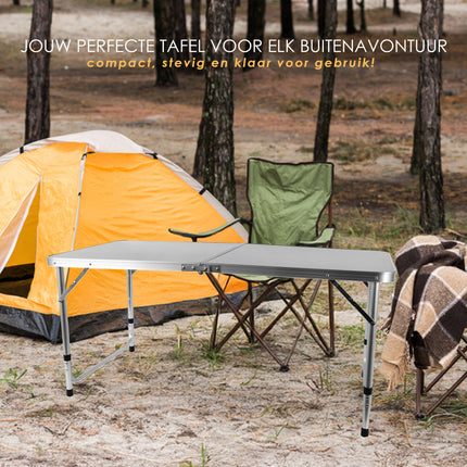 Inklapbare Campingtafel voor Buiten - Opvouwbare Tuintafel met Handvat - Stevige Klaptafel Geschikt voor 2-4 Personen - Klaptafel 120x60x70cm
