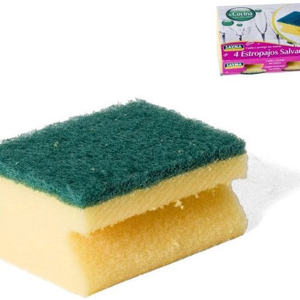 8x stuks schuursponzen / schuursponsjes met handgreep - 9 x 6.5 cm - sponzen / schoonmaakartikelen / reinigingsartikelen