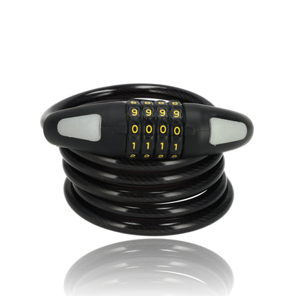 1x Topkwaliteit Zwarte Fietssloten Set met Cijfer- en Kabelslot - Anti-Diefstal, Lichtgewicht (85g), 180cm x 10mm